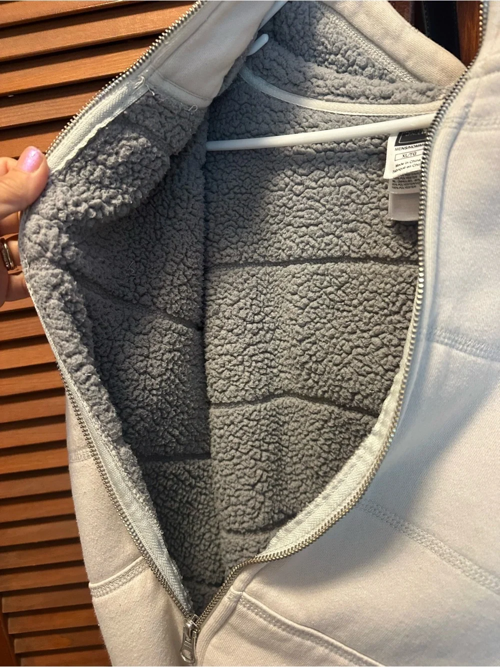 The North Face Men’s XL Sherpa Lined Full Zip Hoodie Cream